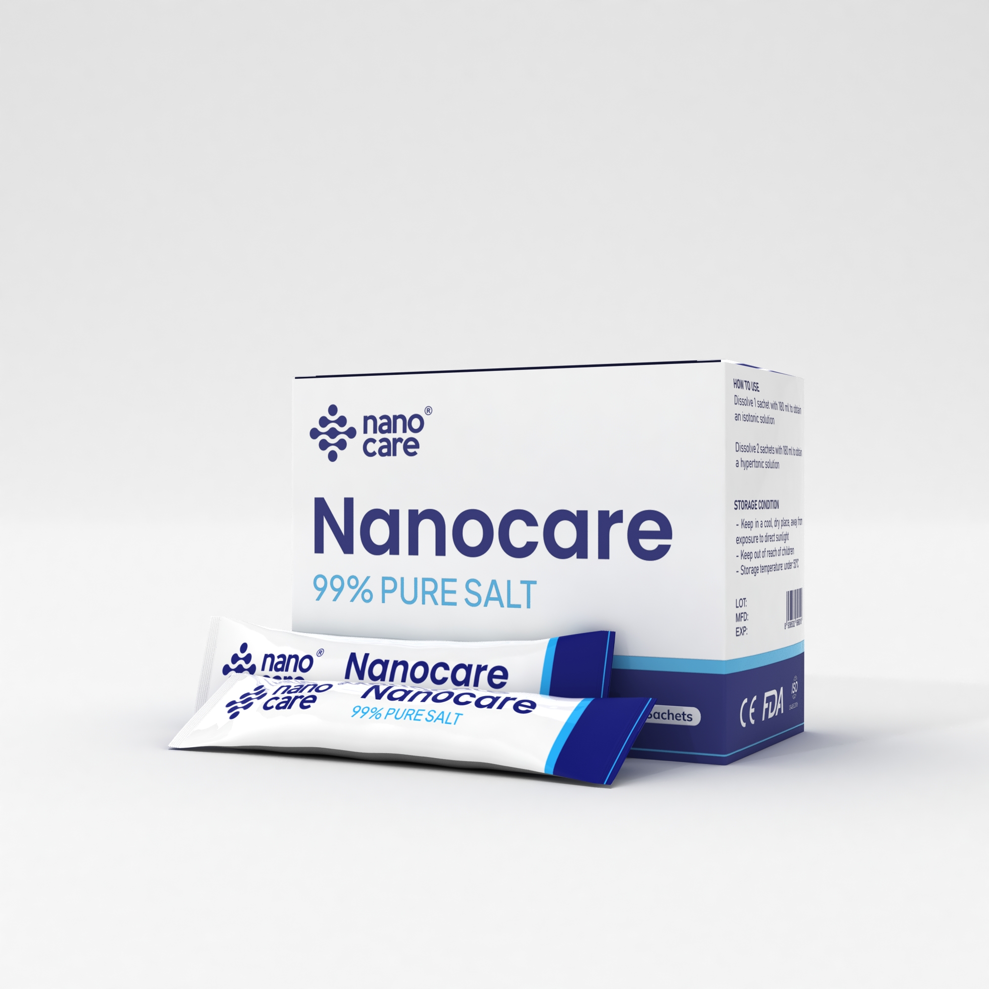 Nanocare Nasal Rinse Pure Salt 2.5g/ sachet, 20 sachets/box