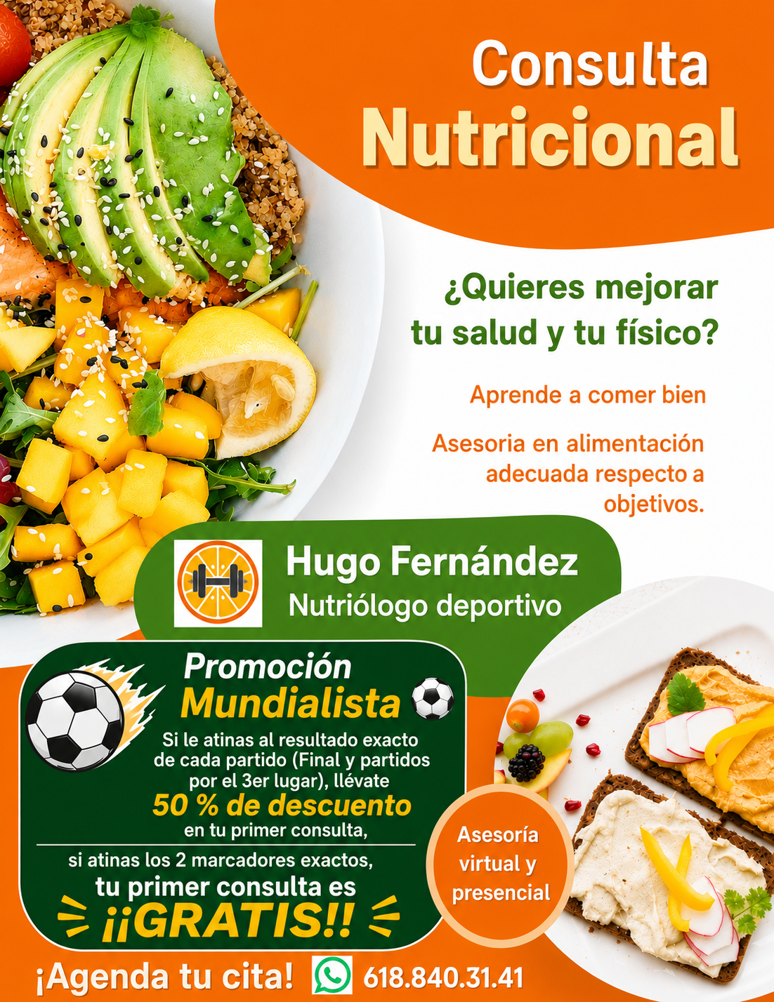 Consulta Nutricional clínica y deportiva